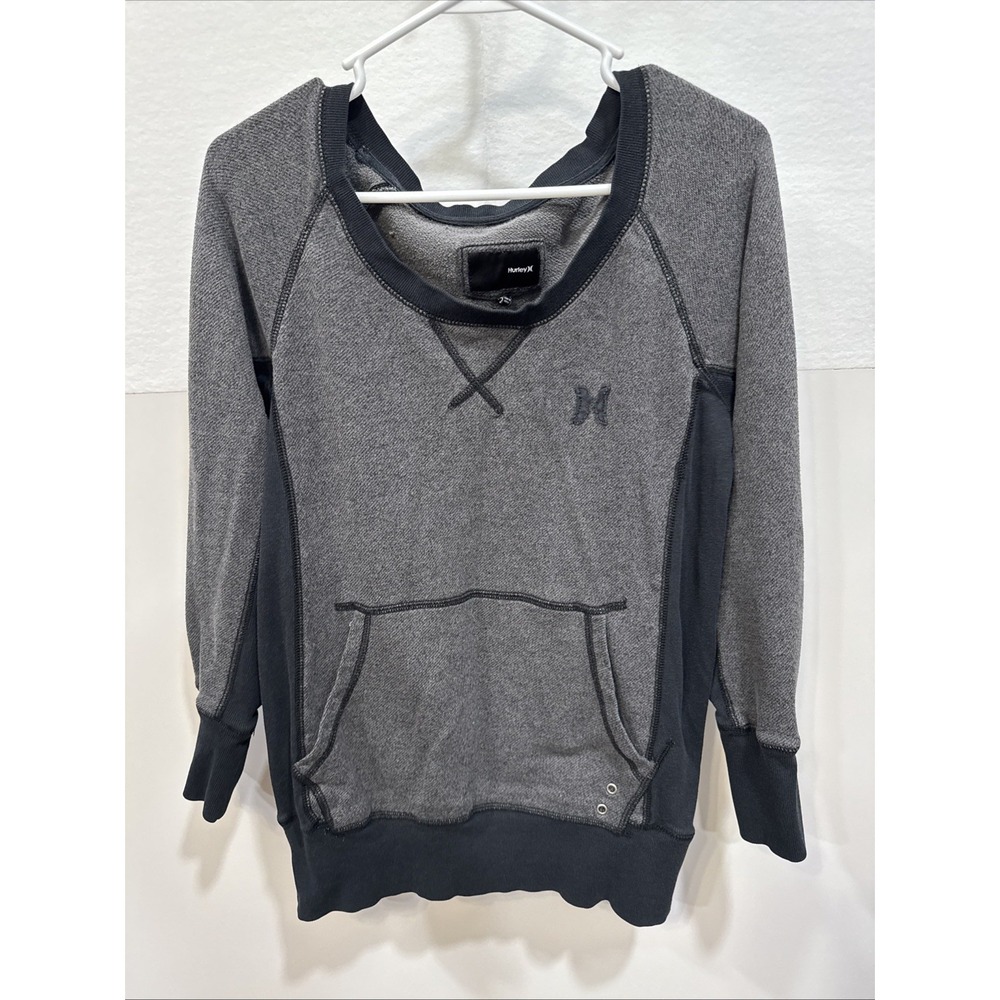 Hurley Pullover Sweatshirt Mens Small Gray Long Sleeve Shirt Sweater Roo Pockets